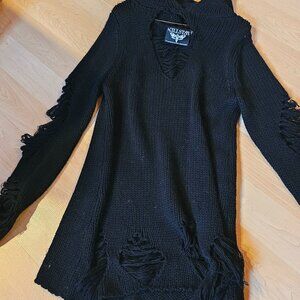 Killstar Distressed Knit Sweater